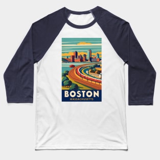 A Vintage Travel Art of Boston - Massachusetts - US Baseball T-Shirt